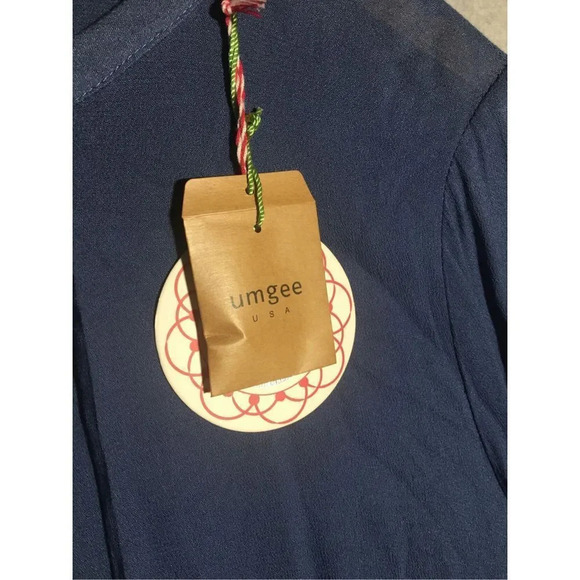 Womens NWT Umgee Dress Blue Slouchy Keyhole Neckline Mini Romantic - Picture 4 of 5
